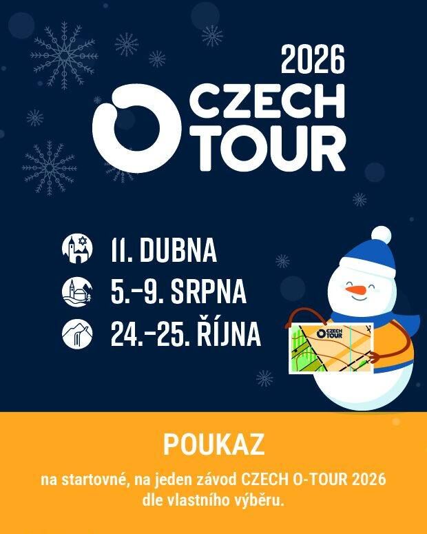 Startovné na Czech O-Tour 2026 udělá pod stromečkem dozajista velkou radost🎄.

o-tour.cz